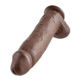 King Cock 12" Cock With Balls Brown Large Realistic Dildo Dong
