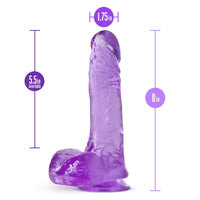 Blush B Yours Plus Ram N' Jam 8" Dildo Purple Realistic Dong w Balls