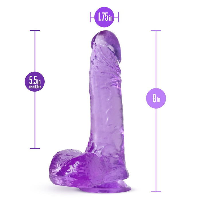 Blush B Yours Plus Ram N' Jam 8" Dildo Purple Realistic Dong w Balls