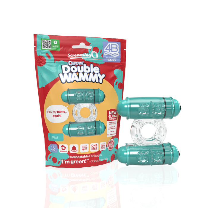 Screaming O 4B Double Wammy Vibrating Cock Ring Teal