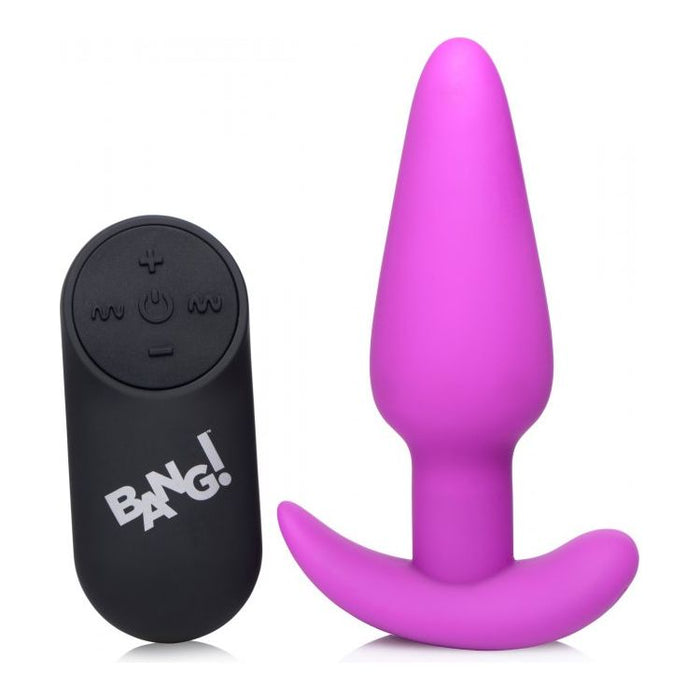 Bang 21x Vibrating Silicone Butt Plug With Remote Purple