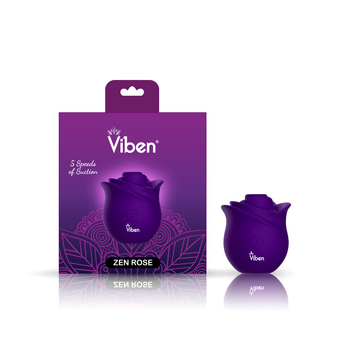 Viben Zen Rose Purple Handheld Rose Clitoral and Nipple Stimulator Vibrator