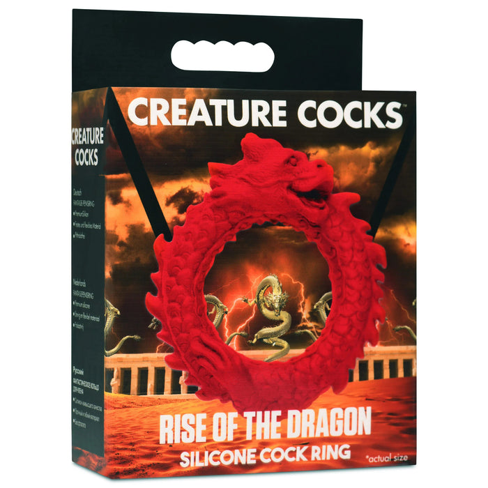 Creature Cocks Rise of the Dragon Silicone Cock Ring Red