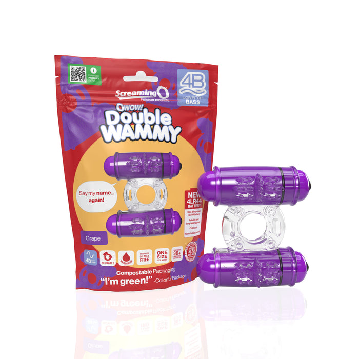 Screaming O 4B Double Wammy Vibrating Cock Ring Purple