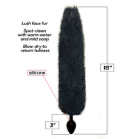 Foxy Silicone Butt Plug Fox Tail Black