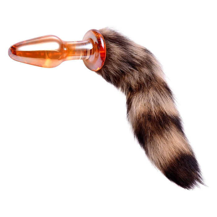 Fox Tail Tapered Glass Anal Butt Plug