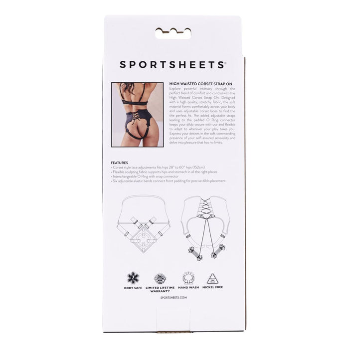 Sportsheets High Waisted Corset Strap-On Harness Black