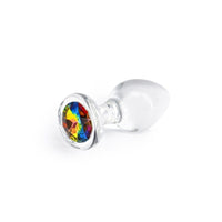 Glass Butt Plug Crystal Desires Rainbow Gem Medium