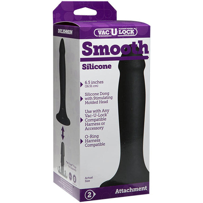 Vac-U-Lock Smooth Silicone Dong Dildo Black