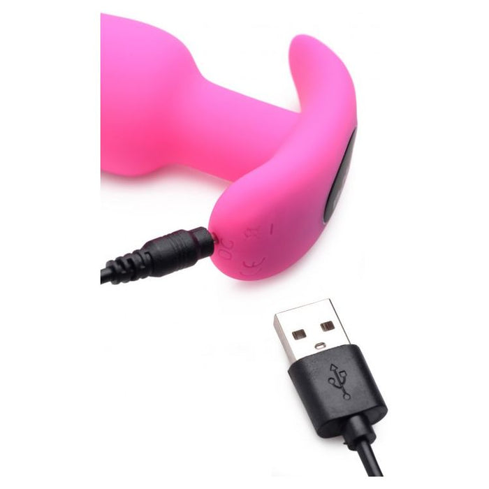 Bang 21x Vibrating Silicone Butt Plug With Remote Pink