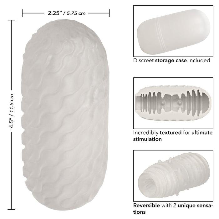 Male Masturbator Boundless Reversible Ribbed Stroker Clear