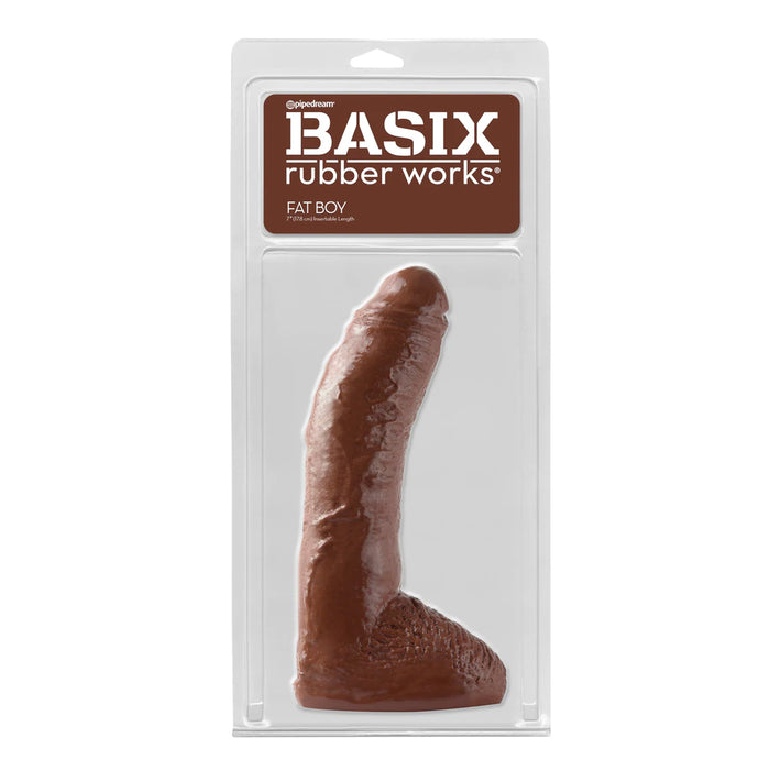 Basix Rubber Works 10" Fat Boy Dildo Brown