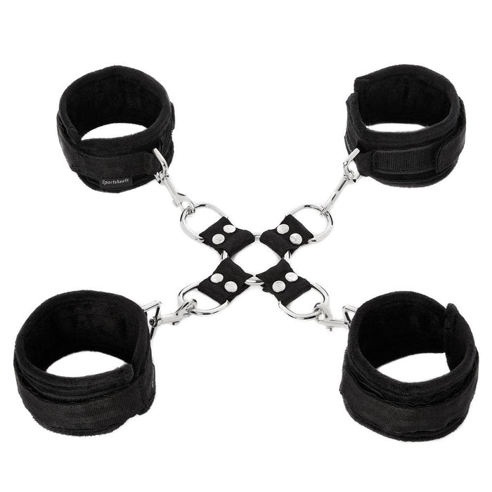 5 Piece Hog Tie and Cuff Set Black