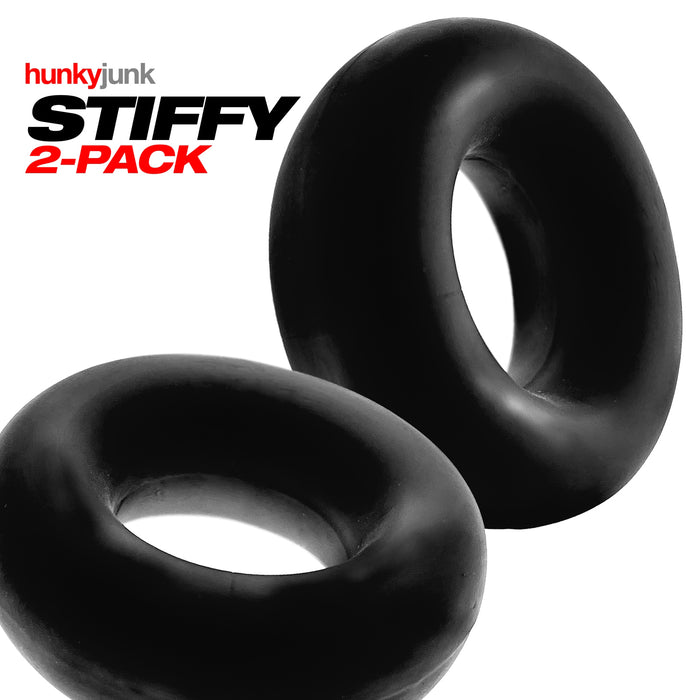 Oxballs Hunkyjunk Stiffy Cock Ring 2 Pack Bulge Black