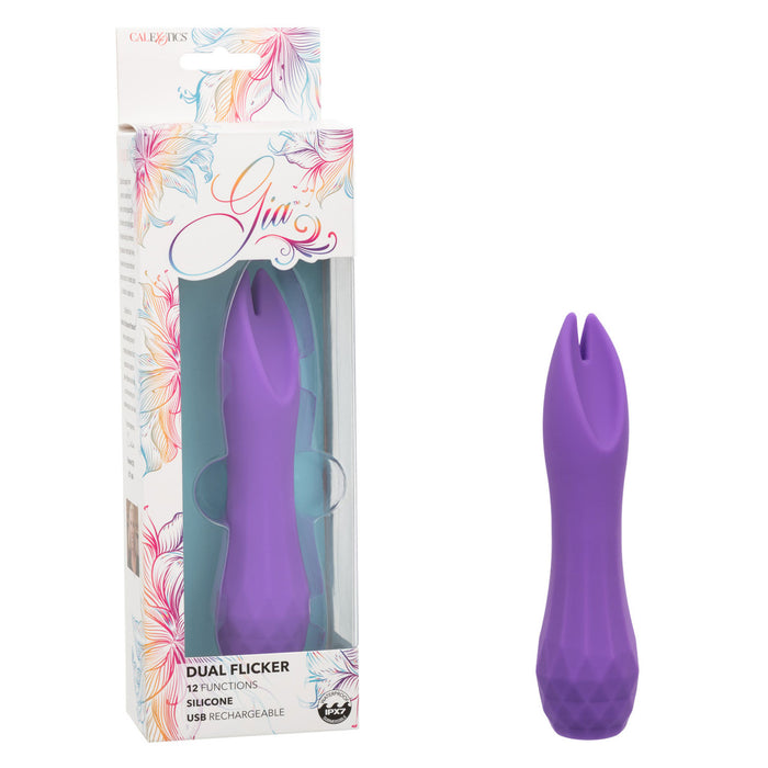 Gia Dual Flicker Rechargeable Silicone Vibrator Purple