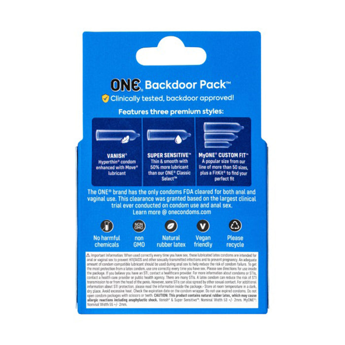 One Backdoor Condoms 3 Pack