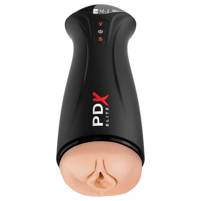 PDX Elite Fuck-Gasm Suction and Vibration Stroker Beige