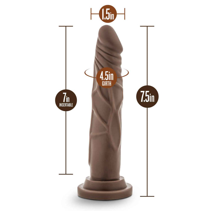 Dr. Skin Silicone Dr. Carter 7" Dong With Suction Cup Brown