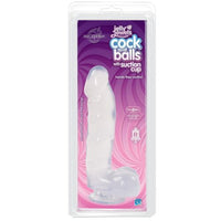 Jelly Jewels Cock and Balls w/ Suction Cup Clear Dildo