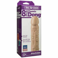 8" Classic Vac-U-Lock Dildo Beige Realistic Dong