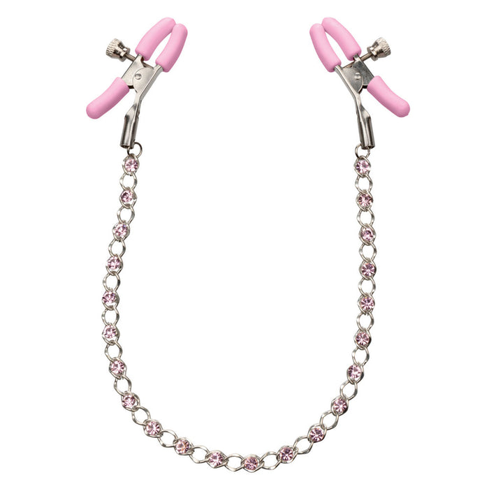 Nipple Play Crystal Chain Nipple Clamps Pink