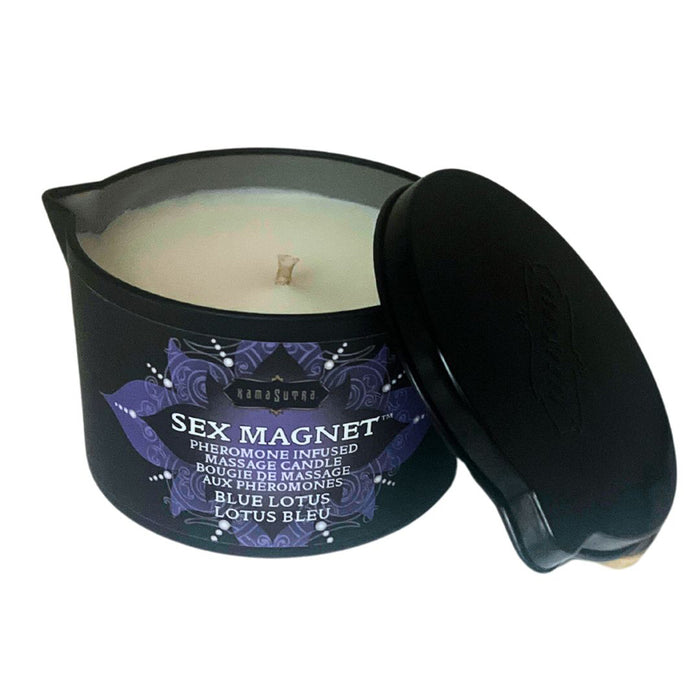 Kama Sutra Sex Magnet Pheromone Massage Candle Blue Lotus 6oz