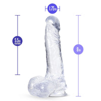 Blush B Yours Plus Ram N' Jam 8" Dildo Clear Realistic Dong w Balls