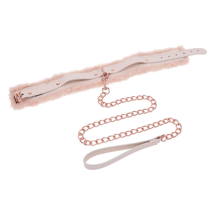 Peaches ‘N Creame Fur Collar and Leash Pink