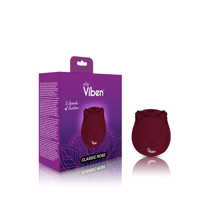 Viben Classic Rose Ruby Handheld Rose Clitoral and Nipple Stimulator