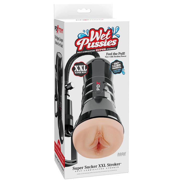 PDX Extreme Wet Pussies Super Sucker XXL Stroker Beige