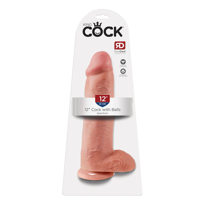 King Cock 12 Inch Cock With Balls Beige