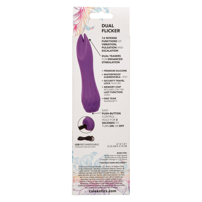 Gia Dual Flicker Rechargeable Silicone Vibrator Purple