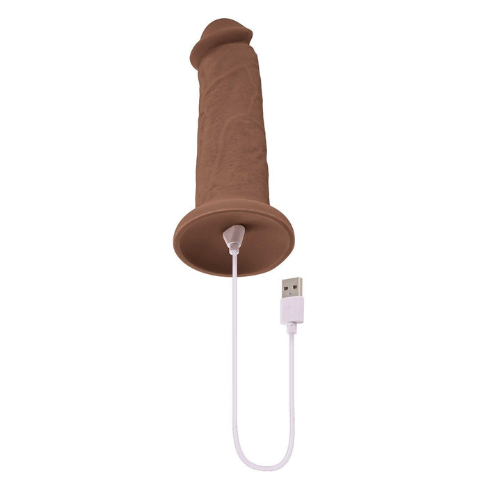 Dildo Evolved 7" Girthy Vibrating Dong Brown