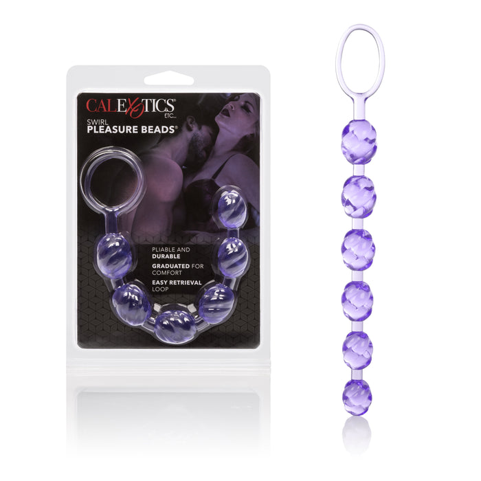 Swirl Pleasure Anal Beads Purple