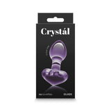 Glass Butt Plug Crystal Heart Purple Anal Probe