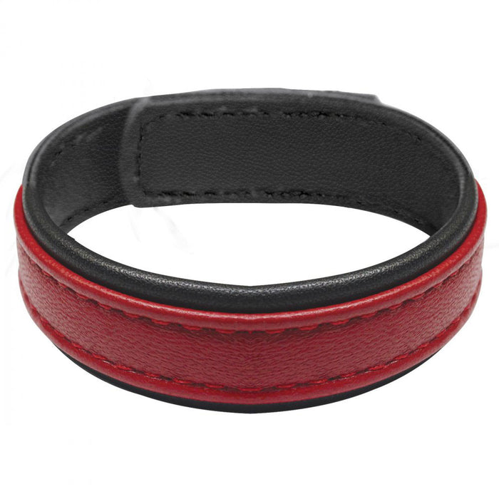 XR Leather and Velcro Cock Ring Red