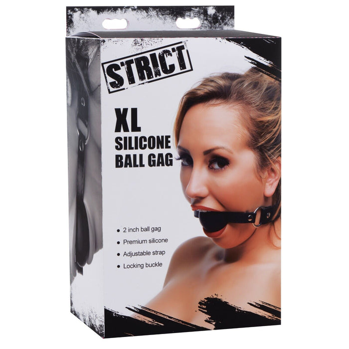 Strict XL Silicone Adjustable Ball Gag Black