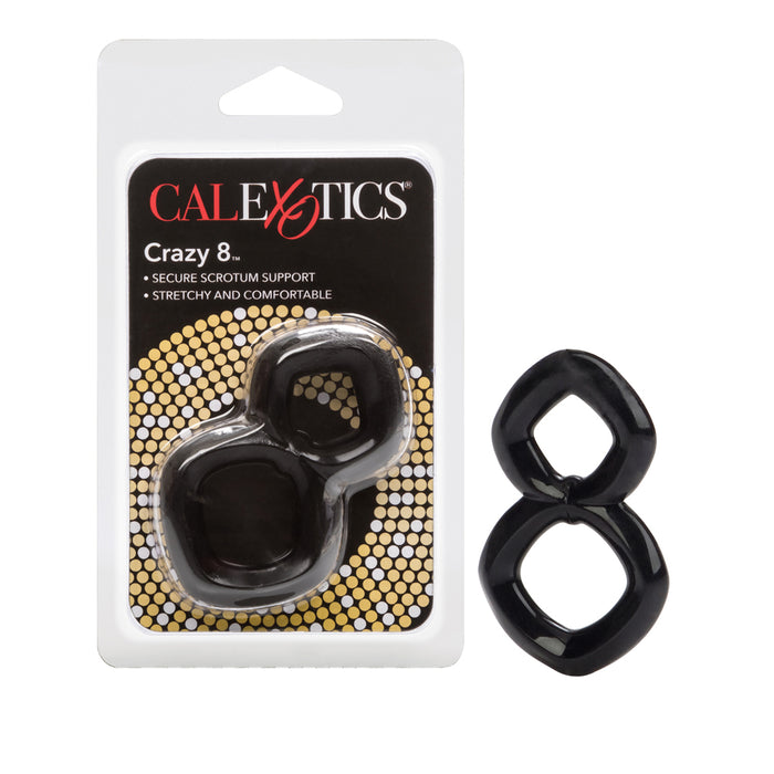 Crazy 8 Penis Ring Black Balls Support