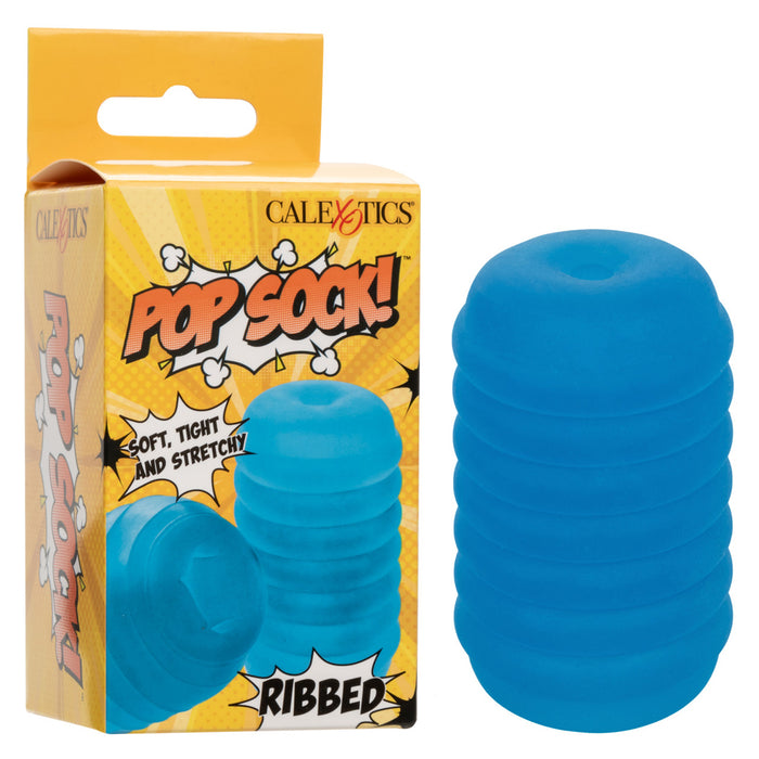 Pop Sock Ribbed Stroker Blue