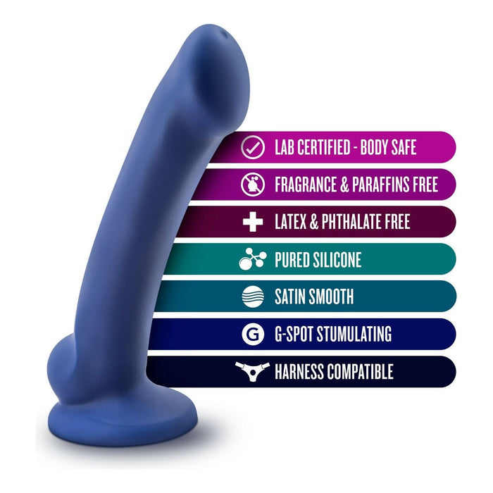 Blush Avant D10 Ergo Mini Indigo 6.5" Dildo Dual Density Dong w Suction Cup