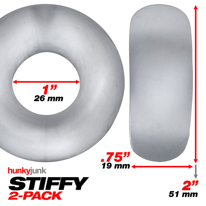 Oxballs Hunkyjunk Stiffy Cock Ring 2 Pack Bulge Clear