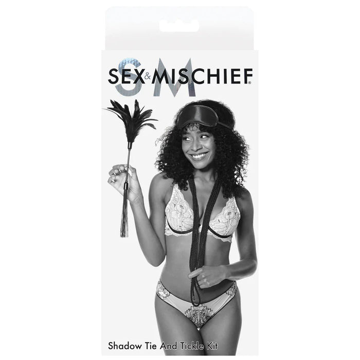 Sex and Mischief Shadow Tie and Tickle Kit Black