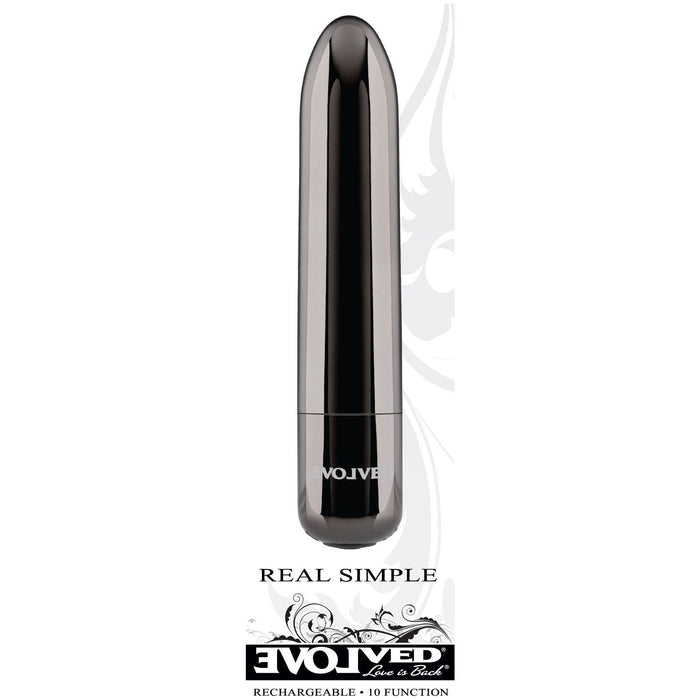 Real Simple Bullet Vibrator Black Chrome