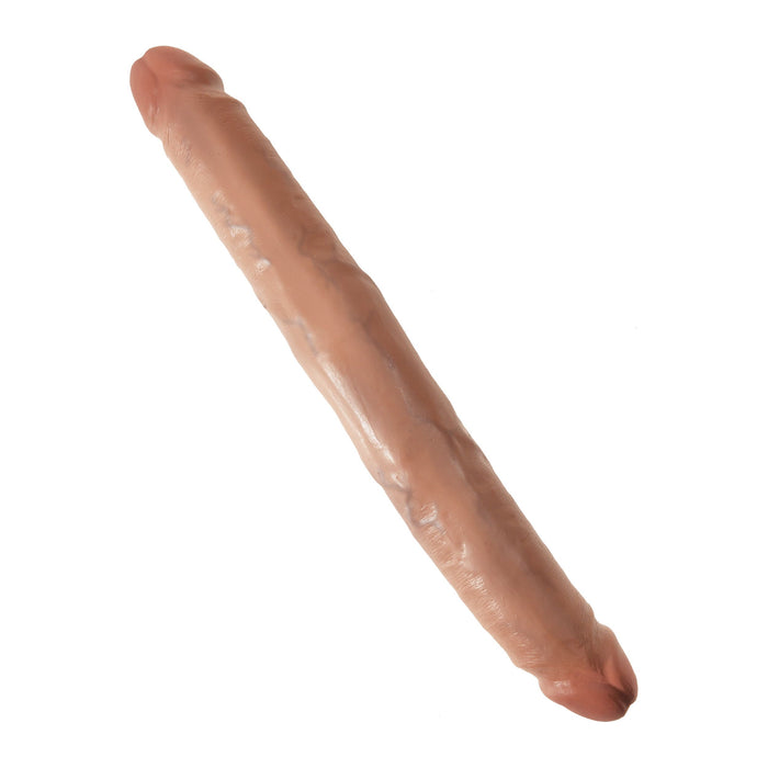 King Cock 12" Slim Double Dildo Tan