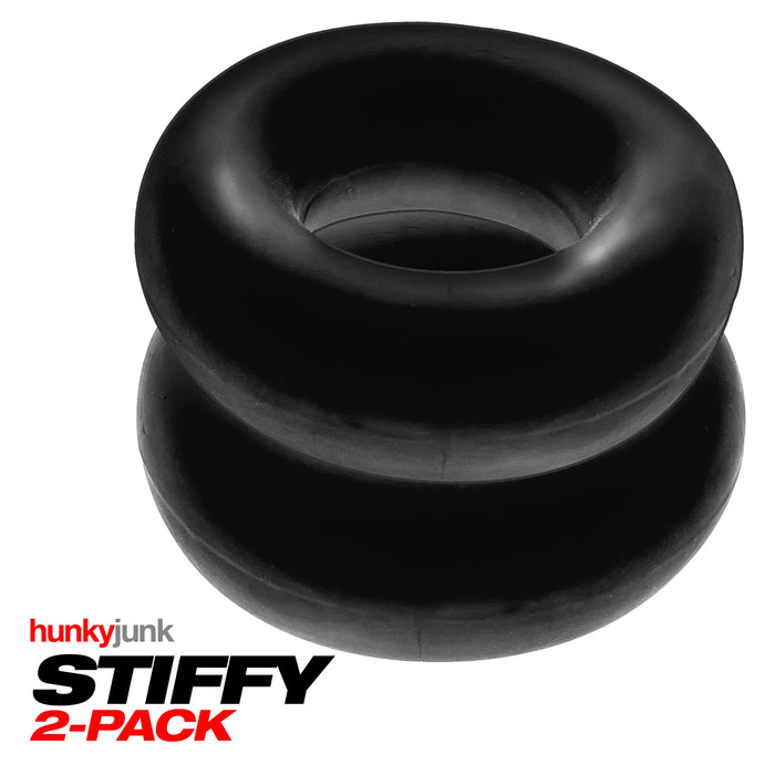 Oxballs Hunkyjunk Stiffy Cock Ring 2 Pack Bulge Black