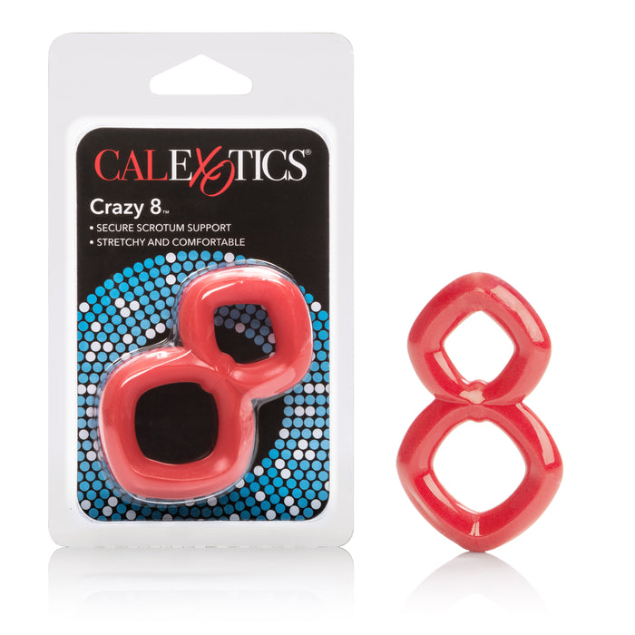 Crazy 8 Penis Ring Red - Balls Support