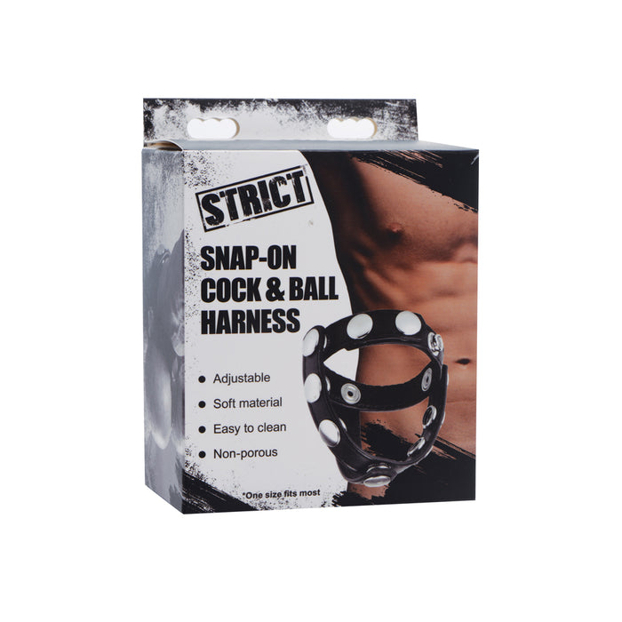 Strict Snap-On Cock And Ball Harness Black