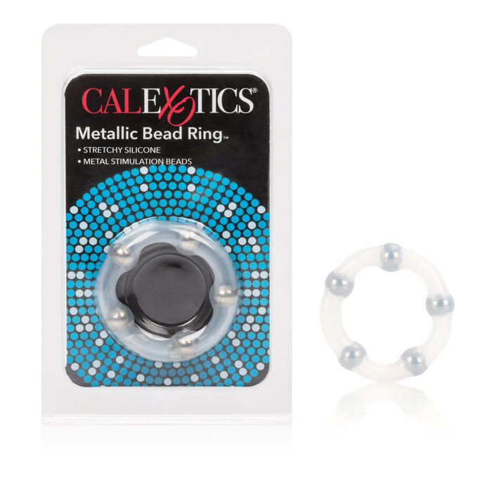 CalExotics Metallic Bead Cock Ring Clear