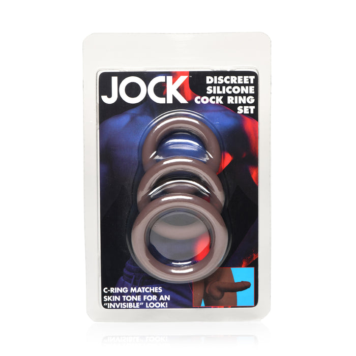 Jock Discrete Silicone Cock Ring Set Brown