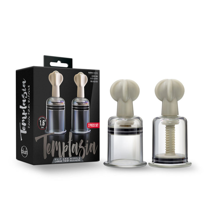 Temptasia Clit And Nipple Large Twist Suckers Set Of 2 Clear